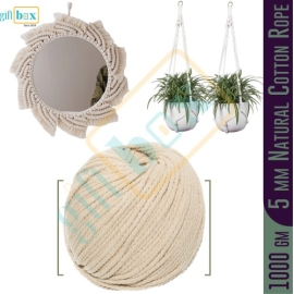 5 mm Natural Cotton Rope- 1000 gm