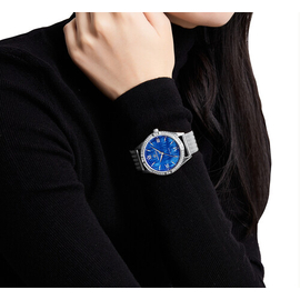 NAVIFORCE NF5028 Silver Mesh Stainless Steel Analog Watch For Women - Royal Blue & Silver, 4 image