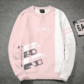 Premium Quality Xoxo White & pink Color Cotton High Neck Full Sleeve Sweater for Men