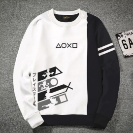 Premium Quality Xoxo White & Black Color Cotton High Neck Full Sleeve Sweater for Men