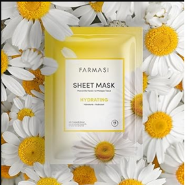 FARMASi Sheet Mask, Moisturizing, Soothing, Energizing, Refreshing, Firming Skin, for All Skin Types, 1.2 oz. / 34 gr (Hydrating)