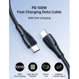 Joyroom S-CC100A11 Surpass Series 100W Type-C to Type-C Fast Charging Data Cable PD QC3.0, 2 image
