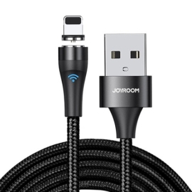 Joyroom S-1021X1 2.1A 8 Pin Metal Lightning Magnetic Charging Cable with LED Indicator, Length: 1m