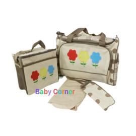 Multi-Functional Baby Diaper Bag 3 pcs (Off-White)