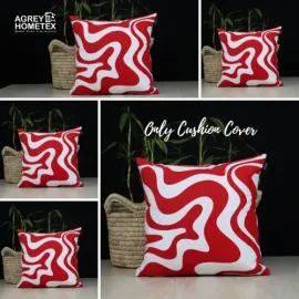 Cushion Cover, Red & Black (20''x20'') Set of 5_79338