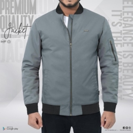 Men's Premium Bomber Jacket - Light Ash