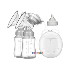 Breastfeeding Pump Double Electronic Manual Portable with 2 Bottles