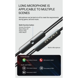 Awei PC-6T Mini Stereo In Ear Earphone Type-C Plug Headset Hi Bass Digital Version, 2 image