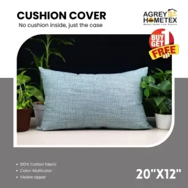 Decorative Cushion Cover, Multicolor (20x12) Buy 1 Get 1 Free_78559