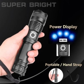 Rechargeable Zoom LED Flashlight USB Torch Light, 2 image