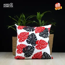 Exclusive Cushion Cover, Red & Black, (14x14) Buy 1 Get 1 Free_79212