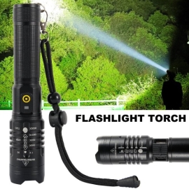 Rechargeable Zoom LED Flashlight USB Torch Light, 3 image