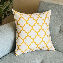Decorative Cushion Cover with pillow, White & Orange (16x16), (18x18)