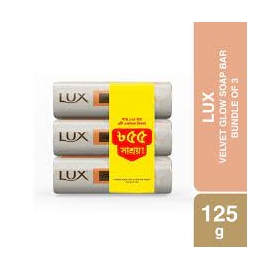 Lux Soap Bar Velvet Glow 125g (Bundle of 3)