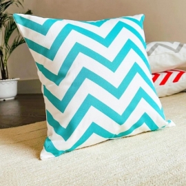 Decorative Cushion Cover with pillow, White & Blue (16x16), (18x18)