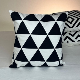 Decorative Cushion Cover with pillow, White & Black(16x16), (18x18)