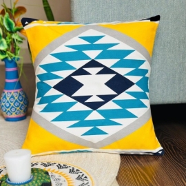 Decorative Cushion Cover with pillow with pollow, Yellow (16x16), (18x18)