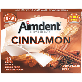 Aimdent Cinnamon Sugar Free Chewing Gum - 12 Pcs