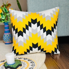 Decorative Cushion Cover with pillow, Yellow (16x16), (18x18)
