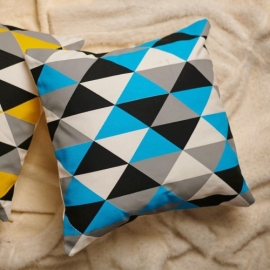 Decorative Cushion Cover with pillow, Black & Sky Blue (16x16), (18x18)