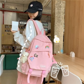 Ins simple casual backpack travel student schoolbag Student Simple bag, 5 image