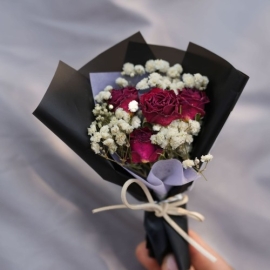 Mini Dried Flower Bouquet With Wish Card