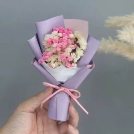 Mini Dried Flower Bouquet With Wish Card, 10 image