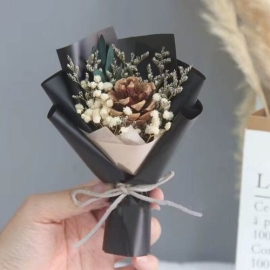 Mini Dried Flower Bouquet With Wish Card, 7 image