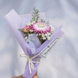Mini Dried Flower Bouquet With Wish Card, 5 image