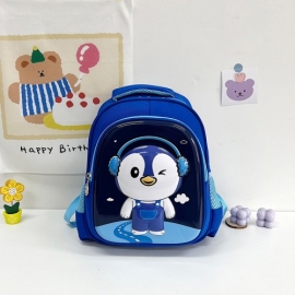 Kids Casual School Bag, Kindergarten Cartoon Pattern Hard Case Adjustable Backpack, 3 image