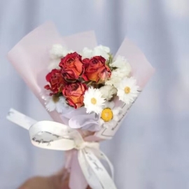 Mini Dried Flower Bouquet With Wish Card, 9 image