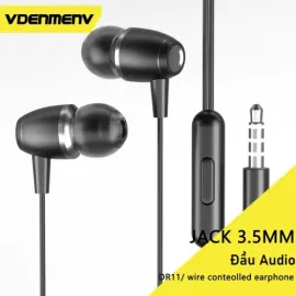 VDENMENV DR11 Earphone 1.2Meter Plastic Housing Contoller with Mic
