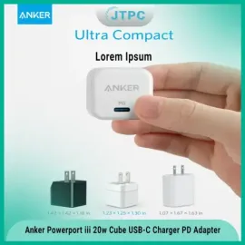 Anker Powerport III 20W Cube USB-C Charger PD Adapter (Adapter only), 2 image