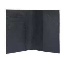 Genuine Leather Passport Cover With Card Slot - Black, 3 image