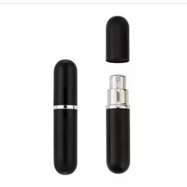 5ml 1pcs Portable Mini Aluminum Empty Refillable Perfume Bottle With Spray Atomizer - Black