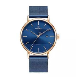 NAVIFORCE NF3008L Royal Blue Mesh Stainless Steel Analog Watch For Women - RoseGold & Royal Blue, 3 image