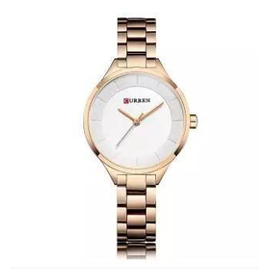 CURREN 9015 RoseGold Stainless Steel Watch For Women - White & RoseGold