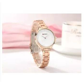 CURREN 9015 RoseGold Stainless Steel Watch For Women - White & RoseGold, 3 image