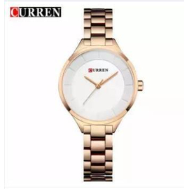 CURREN 9015 RoseGold Stainless Steel Watch For Women - White & RoseGold, 2 image