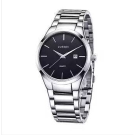 CURREN 8106 - Silver Stainless Steel Analog Watches for Men - Black