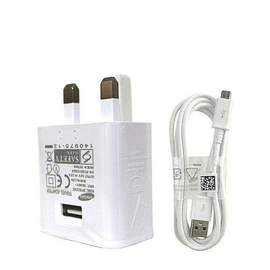 3 Pin Fast Charger with Micro USB 2.0 Cable - White