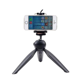 YunTeng 228 Mini Tripod with Phone Holder Clip for Smartphone - Black