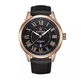 NF9126 - Black Leather Analog Watch for Men