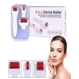 4 in 1 Titanium Derma Roller Kit Micro Needle Therapy Skin Care Scars Pro Kit