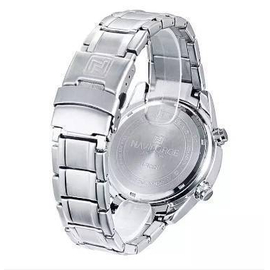 NF9050 Stainless Steel Dual Display Wrist Watch - Silver and Blue, 3 image