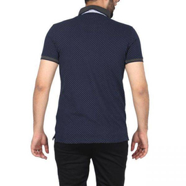 Men's Navy Blue All over print Polo Shirt, 3 image