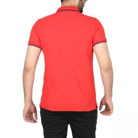 Men's Red Solid Polo Shirt (Red Collar), 3 image