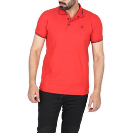 Men's Red Solid Polo Shirt (Red Collar)