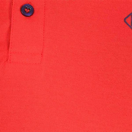 Men's Red Solid Polo Shirt (Navy Collar), 2 image