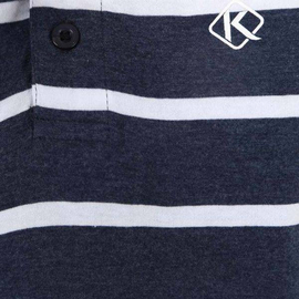 Men's Navy Blue Stripe Polo Shirt, 2 image